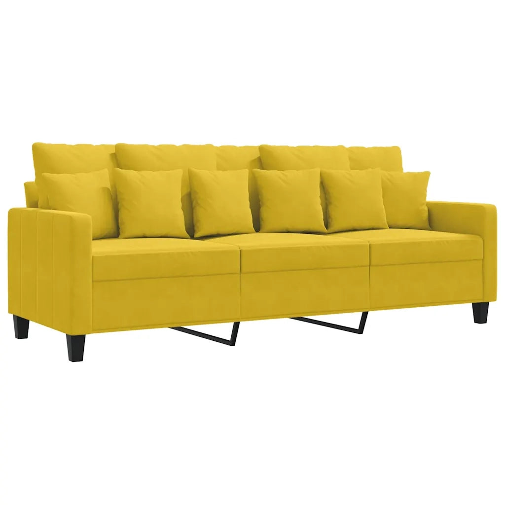 Divano a 3 Posti Giallo 180 cm in Vellutocod mxl 109116