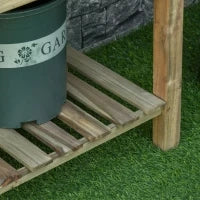Fioriera Rialzata in Legno con Gambe e Ripiano Inferiore per Giardino e Balcone 91x51x76cm