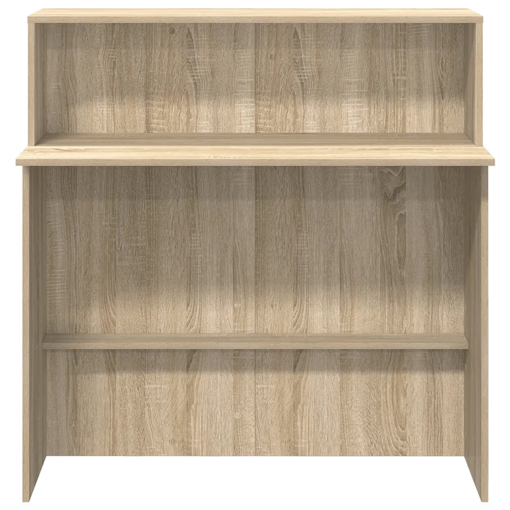 Scrivania per Reception Rovere Sonoma 100x50x103,5 cm in Legno Massello 859026