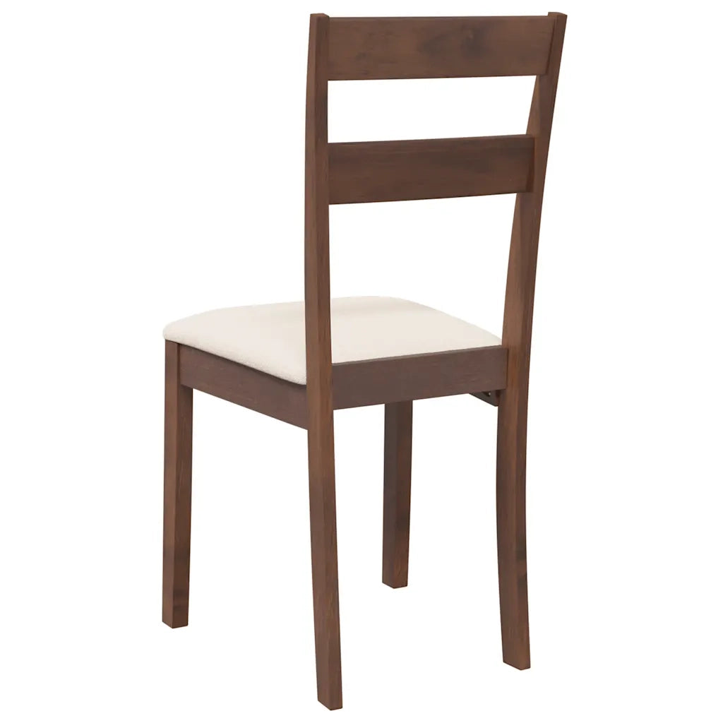 Sedie da Pranzo con Cuscini 2pz Marrone Legno Massello di Hevea 4102380