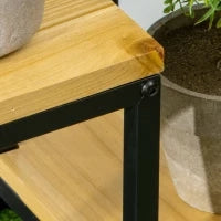 Scaffale per Piante a 4 Livelli in Metallo e Legno per Interni ed Esterni, 34x34x66cm