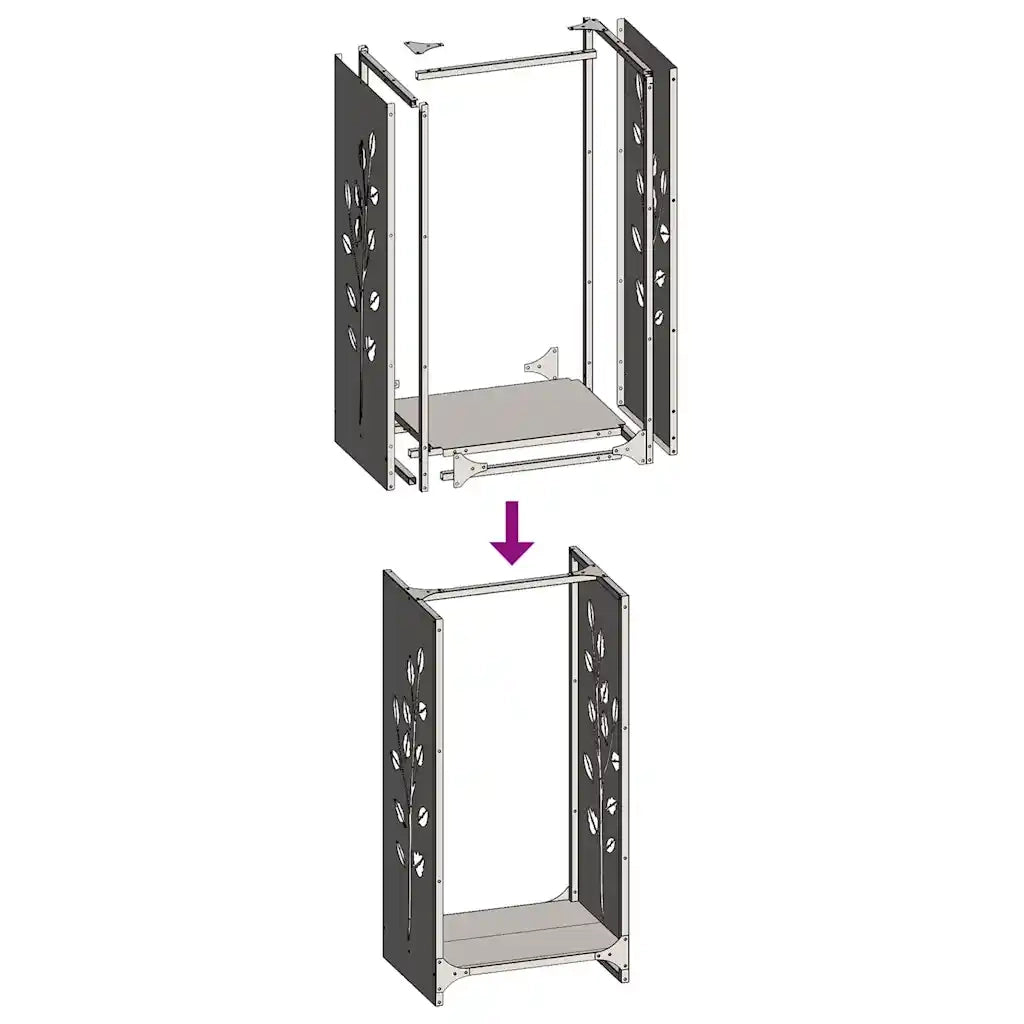 Rastrelliera per Legna da Ardere Bianca 40x30x80 cm CFW2918521