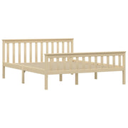 Letto matrimoniale | Letto per adulti | Giroletto senza Materasso Naturale 160x200 cm Legno di Pino