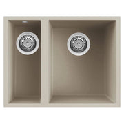 Lavello Elleci Incasso 2 vasche 56x44 Quadra 150 Sottotop Keratek Plus Champagne LKQ15095BSO