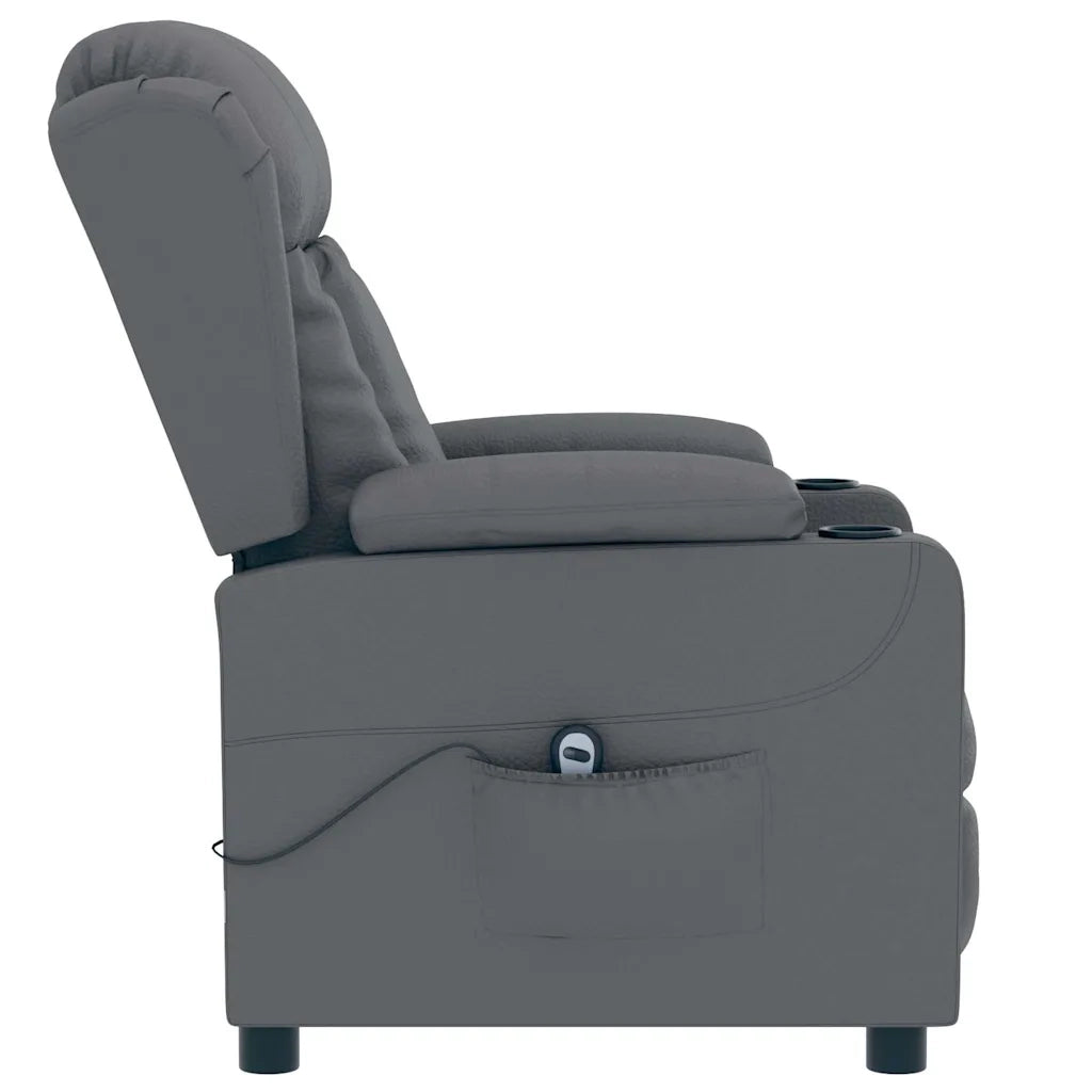 Divano Sedia-Poltrona Reclinabile Elettrica Grigia in Similpelle 538711