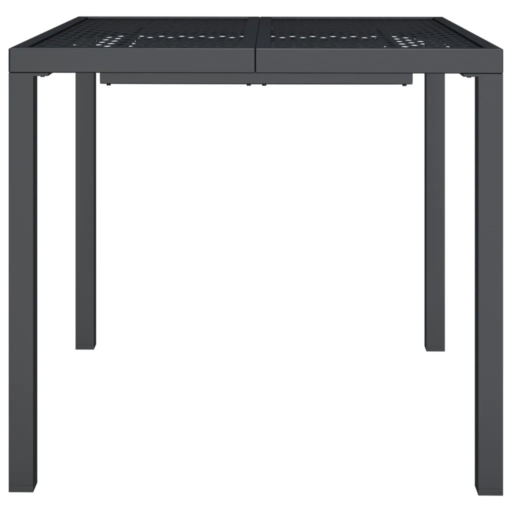 Tavolo da Giardino Antracite 80x80x72 cm Acciaio 362743