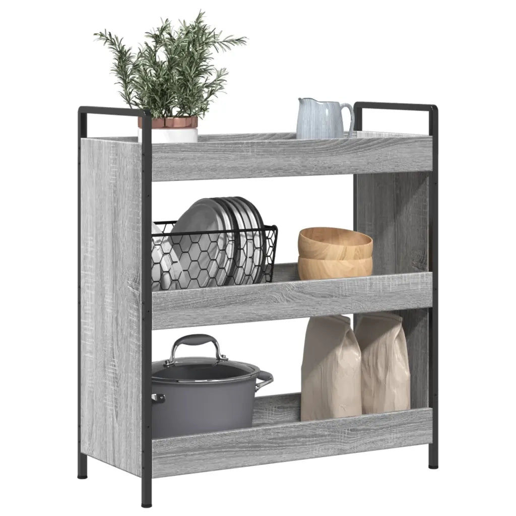 Carrello da Cucina Grigio Sonoma 70x30x82 cm Legno Multistrato CFW7933819