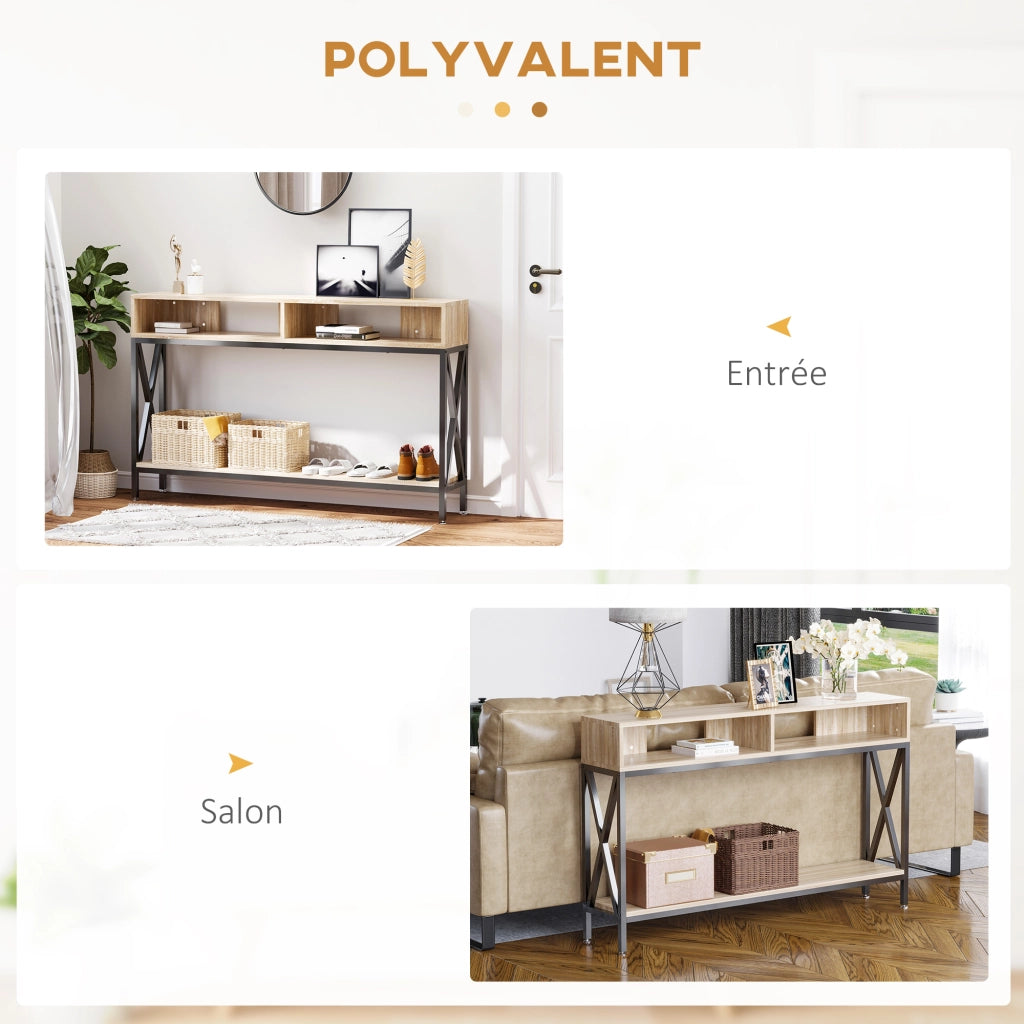 Tavolo console ¨C zephmum ¨C legno rovere 120x23.5x75