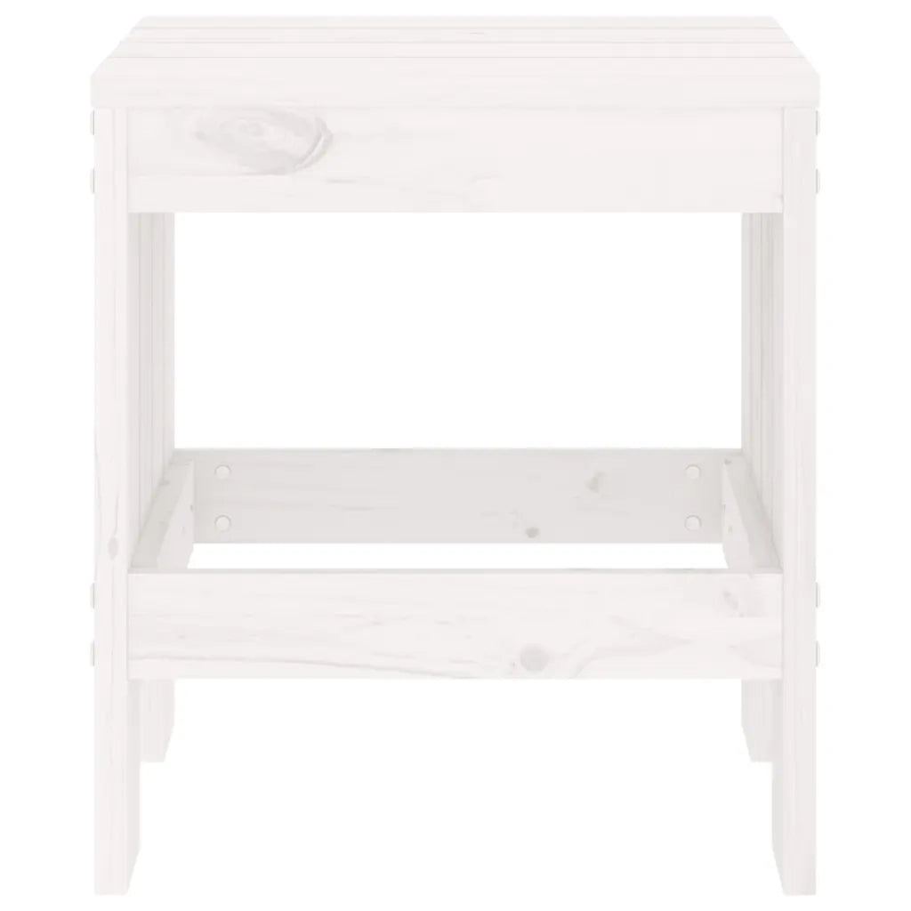 Sgabelli da Giardino 2pz Bianchi 40x36x45cm Legno Massello Pino