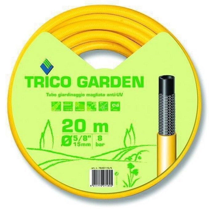 Fitt Tubo per Irrigazione Trico Garden con 3 Strati Lunghezza 20 metri Diametro 5-8'' Giallo e Nero