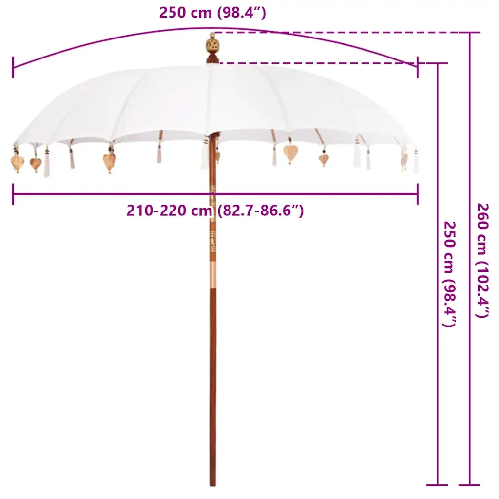 Parasol-Ombrellone da giardino Balinese Crema 220 x 220 x 260 cm