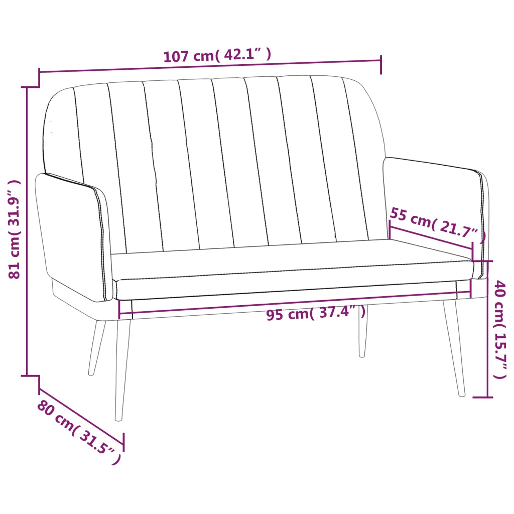 Panca Cappuccino 107x80x81 cm in Similpelle 351403