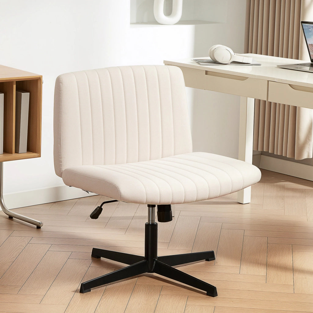 Sedia da Ufficio Regolabile con Rivestimento Tessile e Schienale ¨C Zephmum ¨C Cremewei?