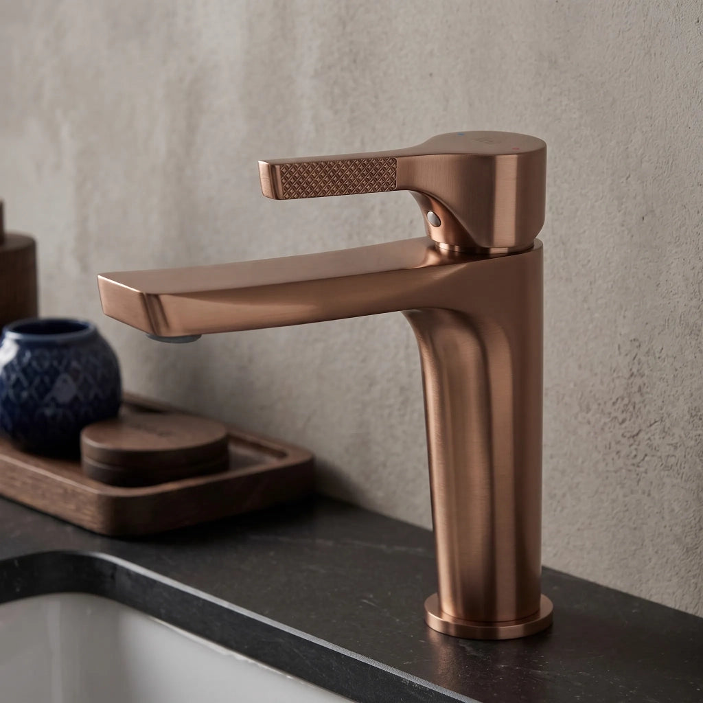 Rubinetto Da Lavabo Premium Rea Maxim Brush Copper Low