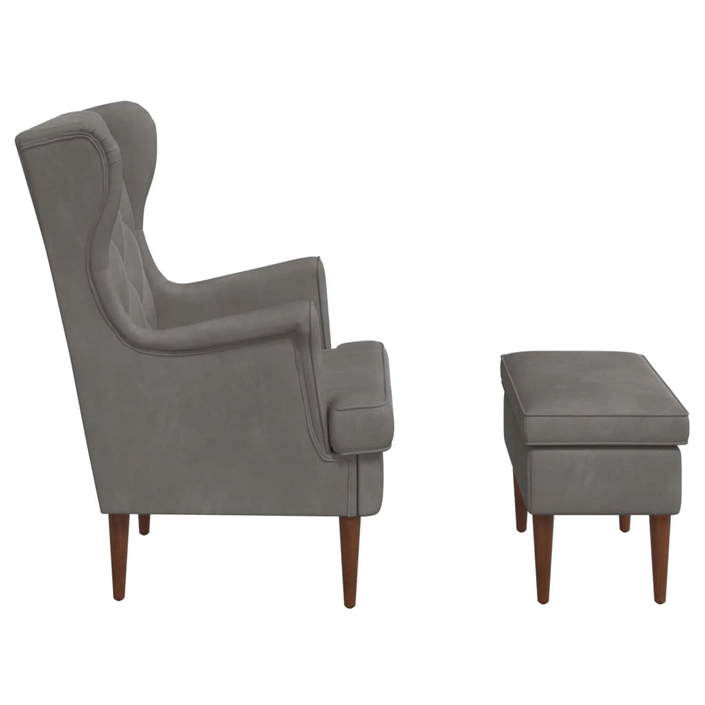 Poltrona con Ottomano 2 pz Grigio Scuro Velluto 3418848