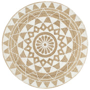 Tappeto Lavorato a Mano in Juta con Stampa Bianca 120 cm cod mxl 74537