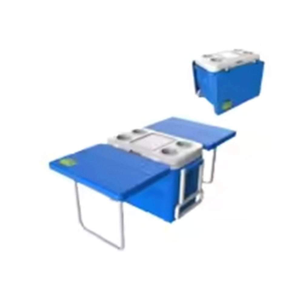 Trade Shop - Frigo Passivo Portatile 45lt Con Tavolo Pieghevole Per Campeggio Picnic Spiaggia 286512 -
