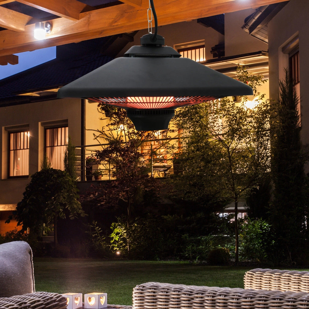 Stufa a infrarossi 2000W ¨C Xylo ¨C con telecomando, 2 livelli, display LED, nero