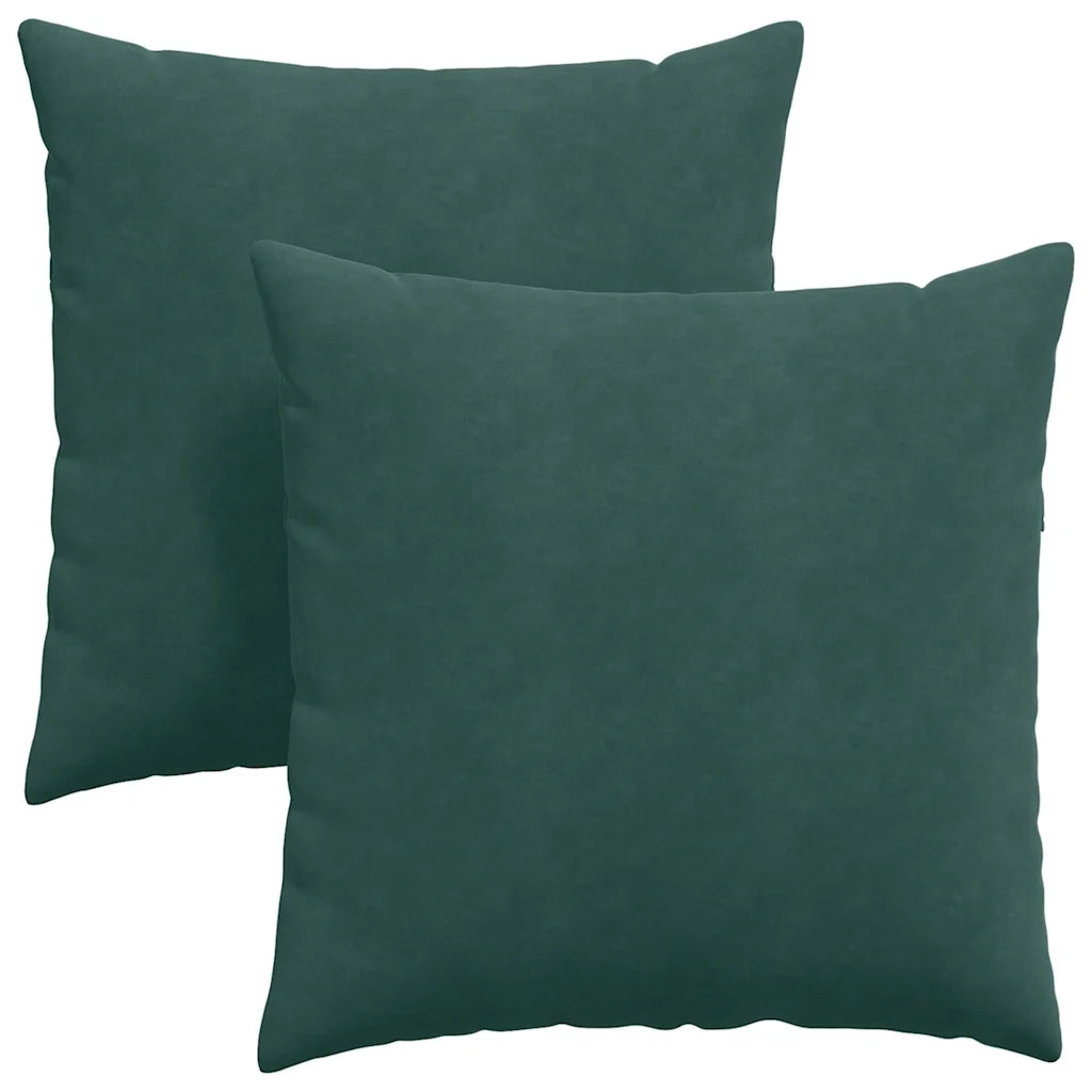 Cuscini da Divano 2 pz-Set di 2 Cuscini per Sofa Verde Scuro 60 x 60 cm Tessuto in Cords 797202