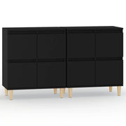 Buffet credenza cassettiera armadio mobile contenitore organizer per cucina soggiorno salotti set da 2 60 x 35 x 70 cm legno ingegnerizzato nero 02_0036922