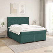 Letto box spring con materasso Verde Scuro 140 x 190 cm Velluto 3453647