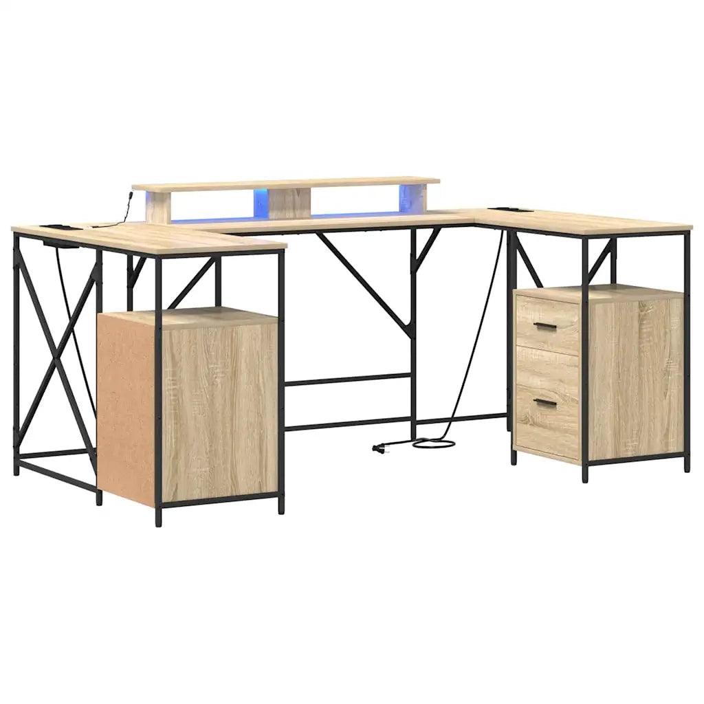 vidaXL Scrivania rovere sonoma 182 x 101 x 87.5 cm Legno multistrato