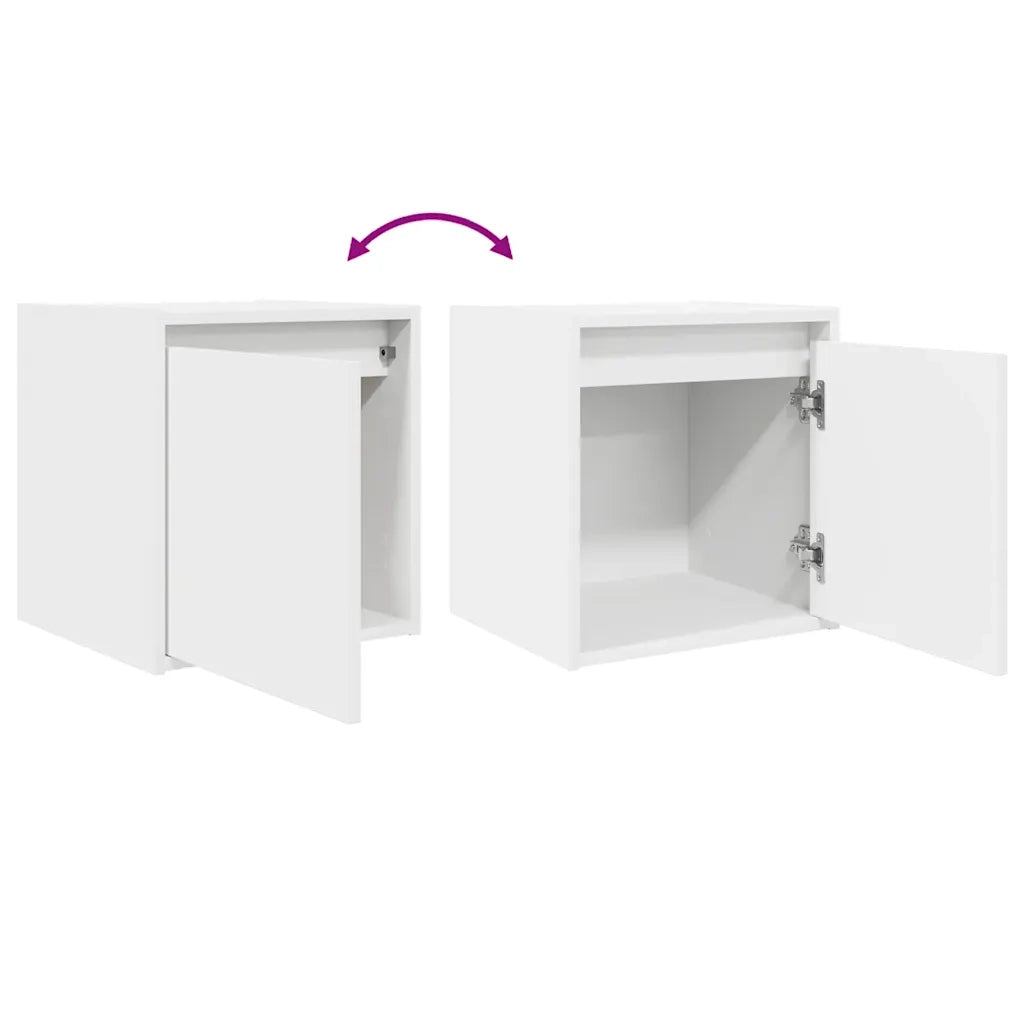 Comodino a Muro-Tavolino da notte sospeso Bianco 38x34x40 cm 747289