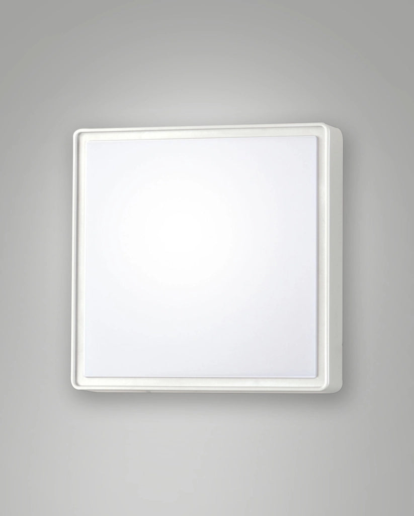 Oban Plafoniera LED Quadrata 15W 1900lm 4000K Bianco in Policarbonato IP65 per Esterni e Interni - Made in Italy - Codice 3205-62-102