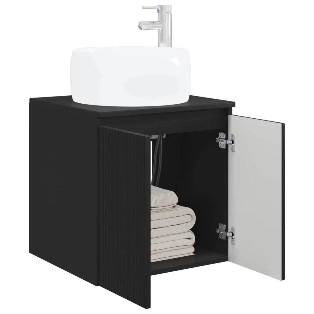 Mobile Lavabo da Parete Nero 49,5 x 44,5 x 66 cm 890453