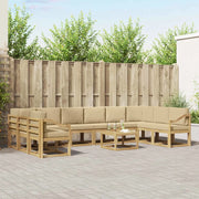 Set di divani da esterno con cuscino 11 pcs Bianco e Beige