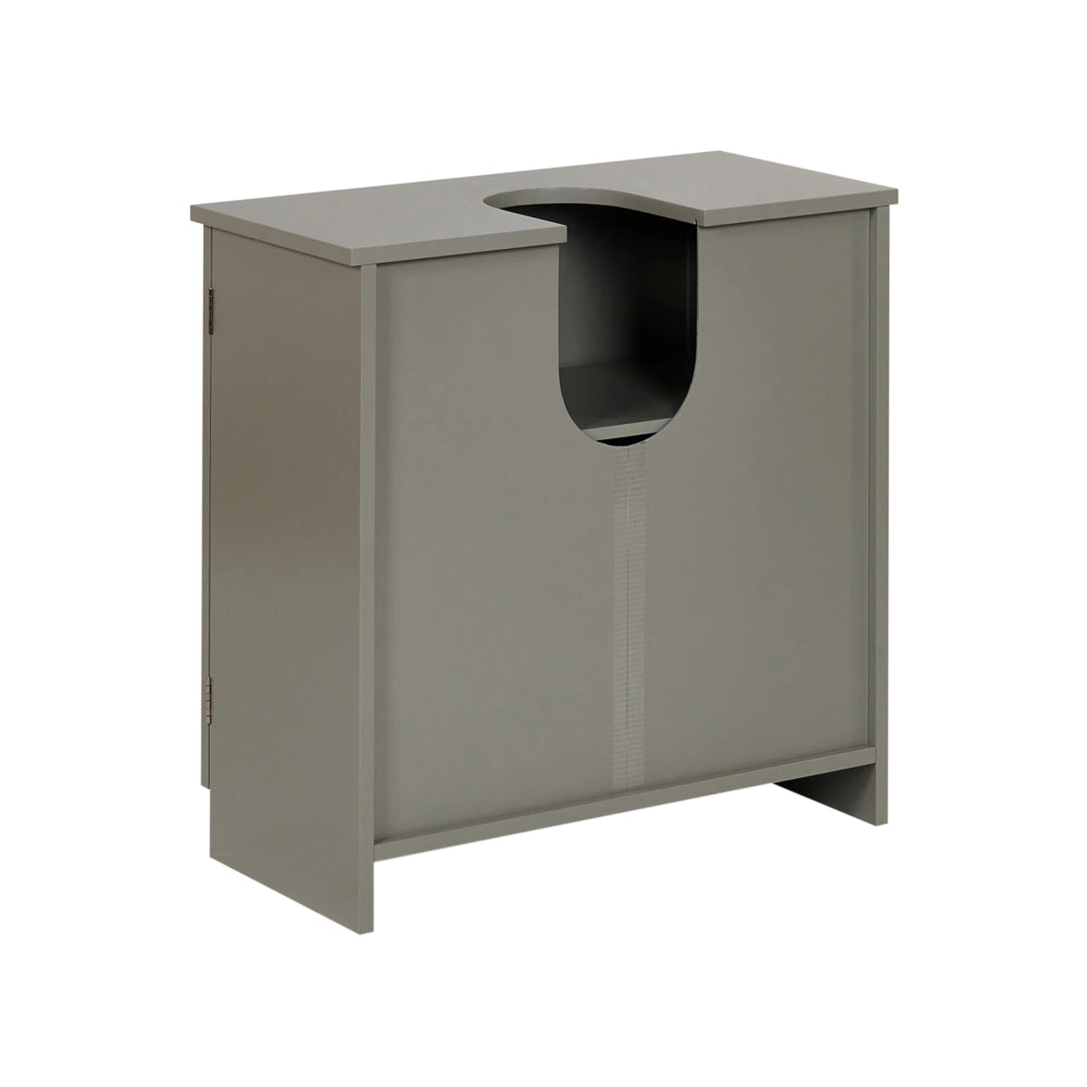 Mobile da bagno in MDF grigio con ripiani, stile tradizionale