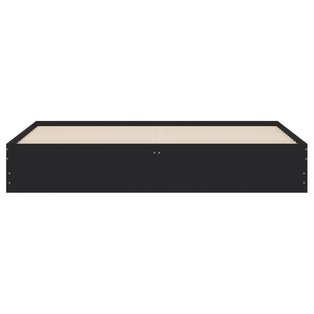 Giroletto con Cassetti Nero 200x200 cm in Legno Multistrato