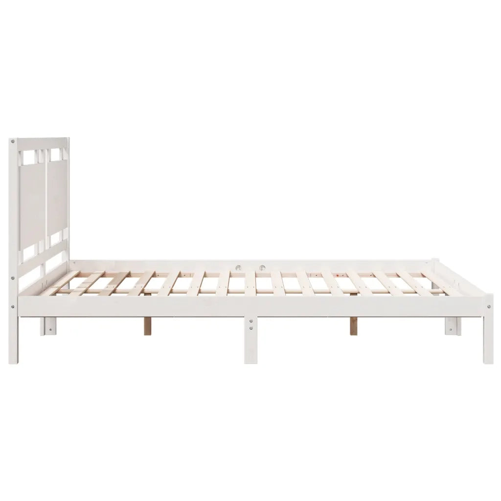 vidaXL Giroletto Extra Lungo senza Materasso Bianco 140x210cm Massello