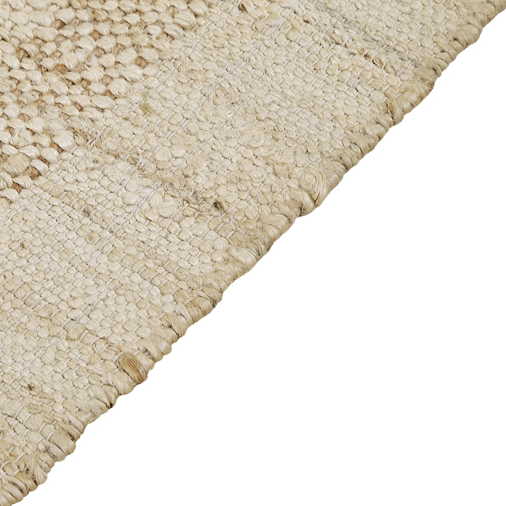 Tappeto juta beige 80 x 150 cm con nappe motivo geometrico intrecciato fatto a mano stile boho per soggiorno camera da letto