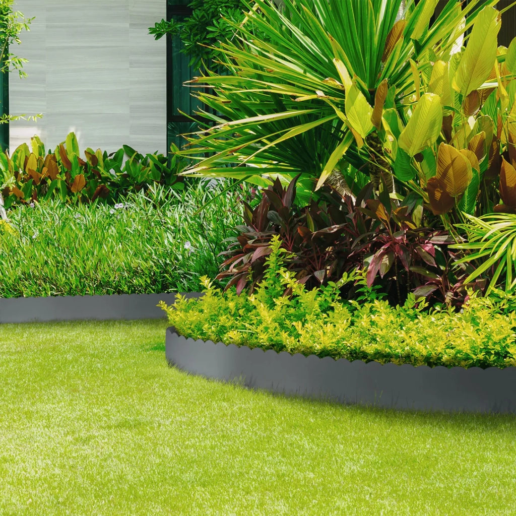 IDMarket - Bordature per prato 5 mt grigio antracite flessible altezza 18 cm x 5 pz