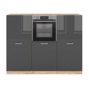 Cucine componibili piccole R-Line Antracite lucido/Rovere dorato 180 cm senza piano di lavoro Vicco