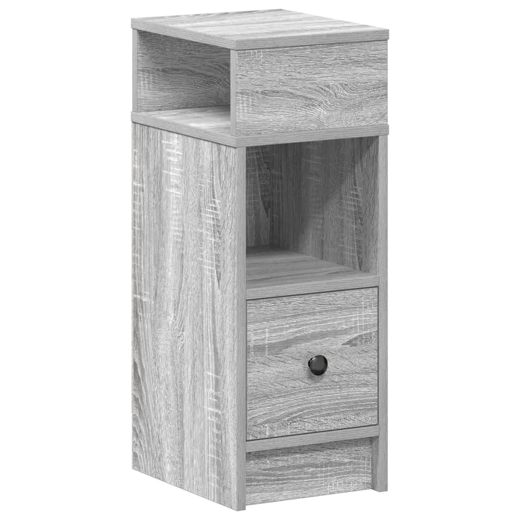 Comodini 2 pz con Cassetto Grigio Sonoma 25x31x66 cm 858625