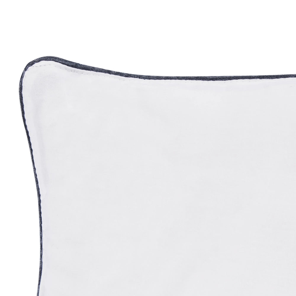 Set 2 Cuscini Letto Cotone Bianco 80 x 80 cm Morbido stile moderno