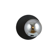 Lampada Oslo in acciaio nero opaco e vetro grafite