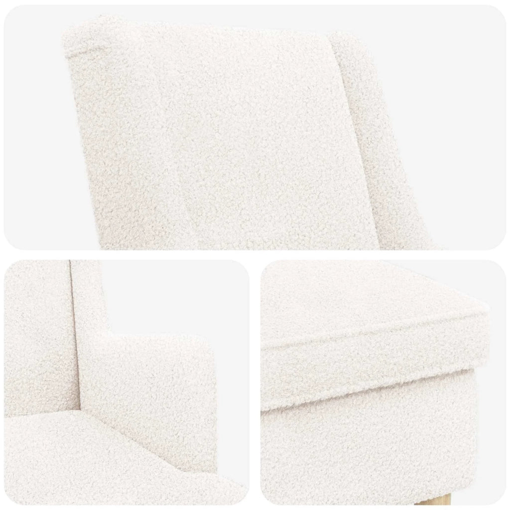 Poltrona con Ottomano 2 pz Crema Bouclé 3418838