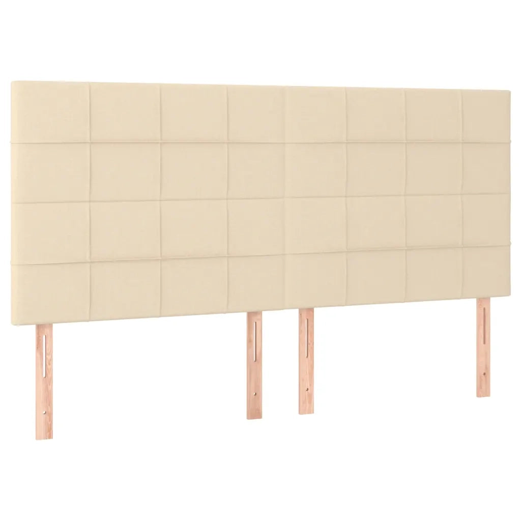 Testiera-Testata-Testiera Decorativa Crema 180x5x118/128 cm Tessuto 390988