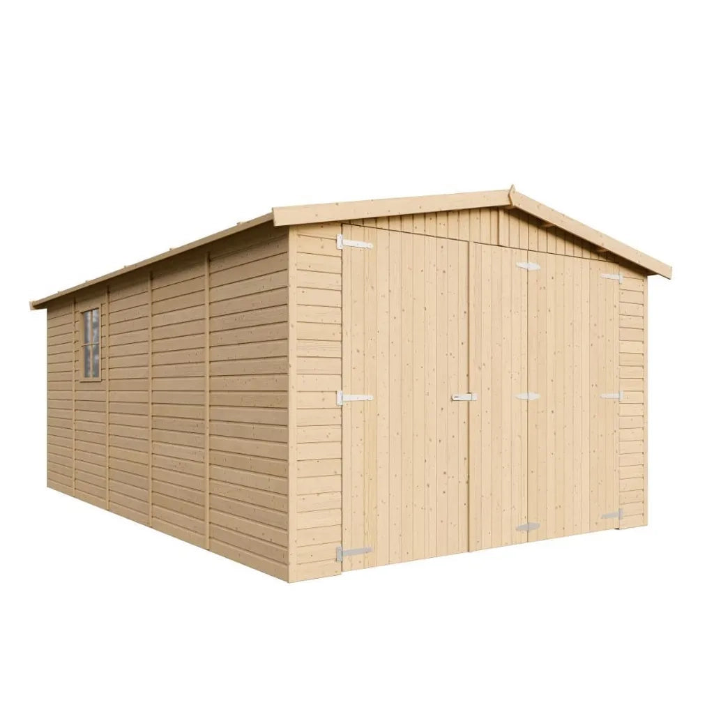 Garage in legno naturale A222x516x324 cm/15 m² - TIMBELA M101