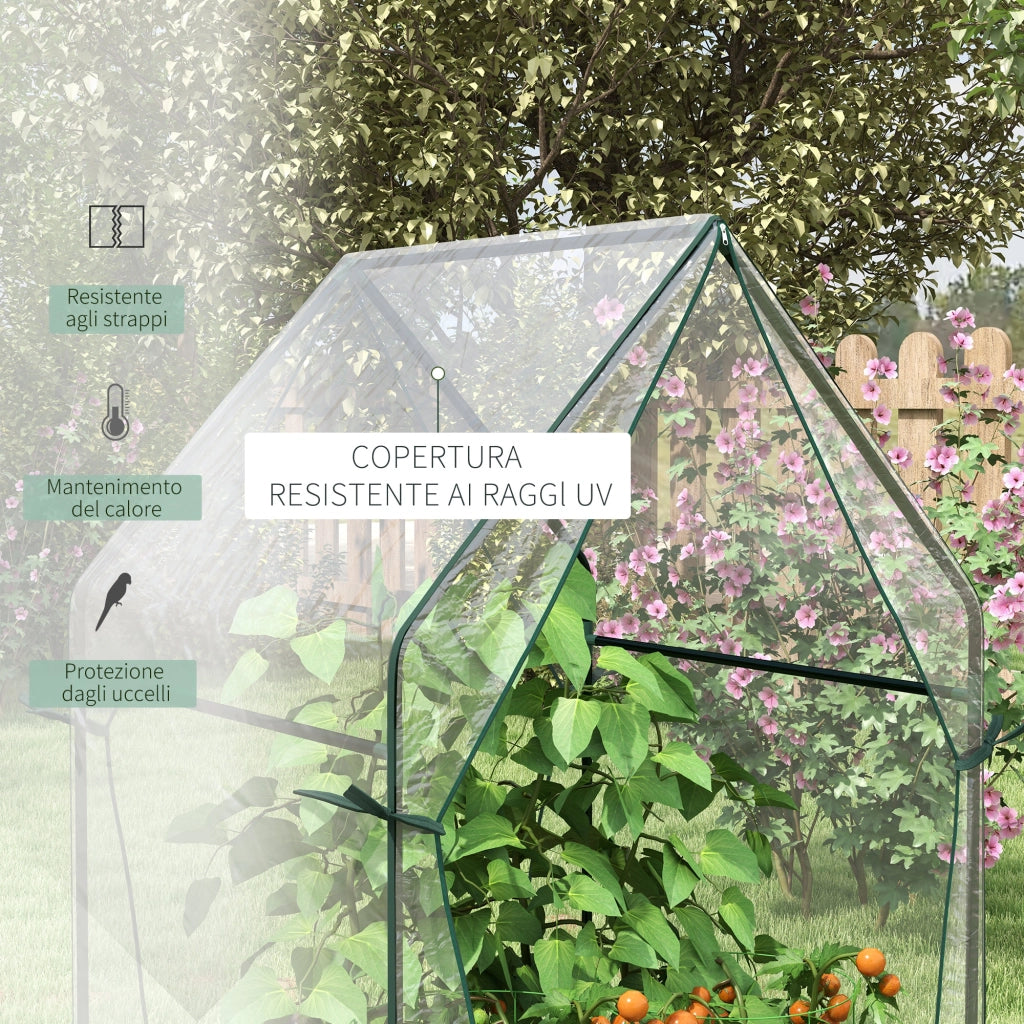 Mini Serra da Giardino con Porte Avvolgibili ¨C zephmum ¨C 90x90x145cm Trasparente