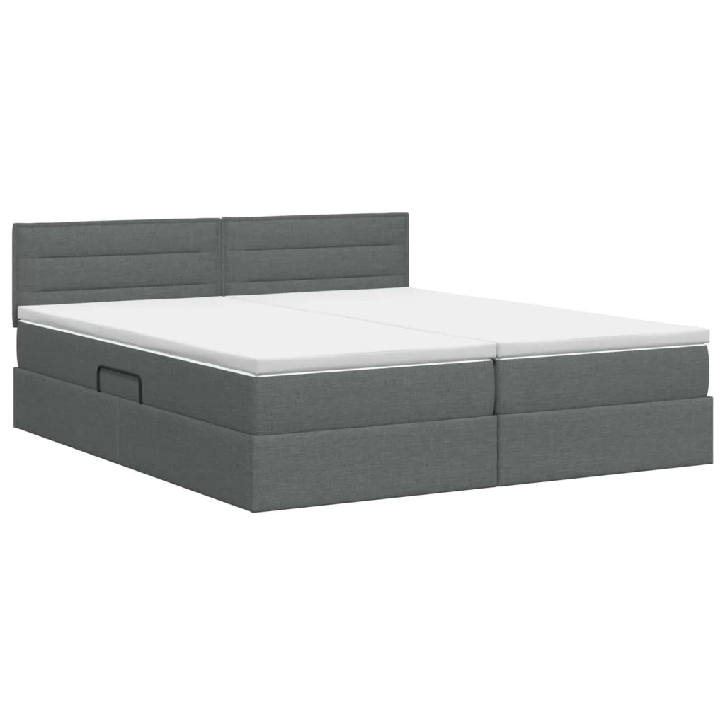 Letto con contenitore e materasso Grigio Scuro 160 x 200 cm 3458569