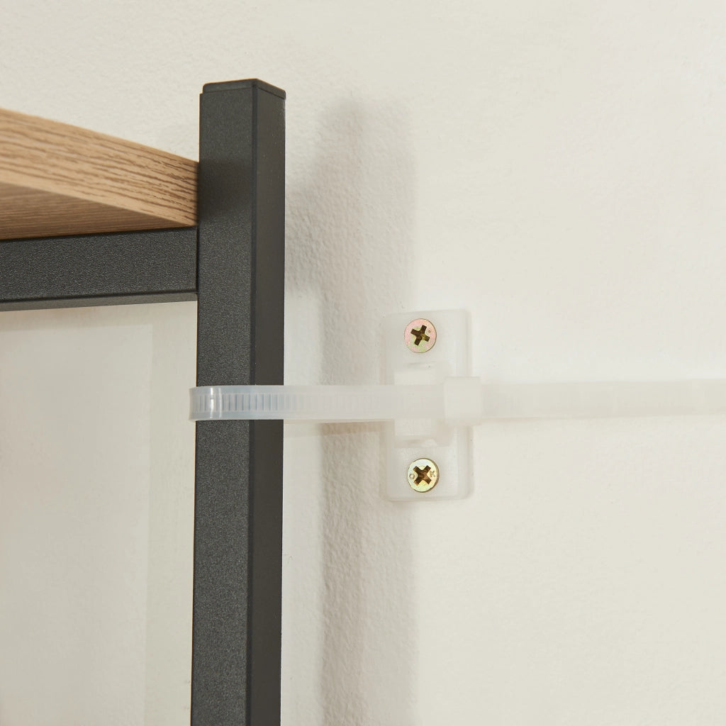 Scaffale Angolare Ulfborg con 6 Ripiani 160 x 30 x 30 cm - Nero / Effetto Rovere [en.casa]