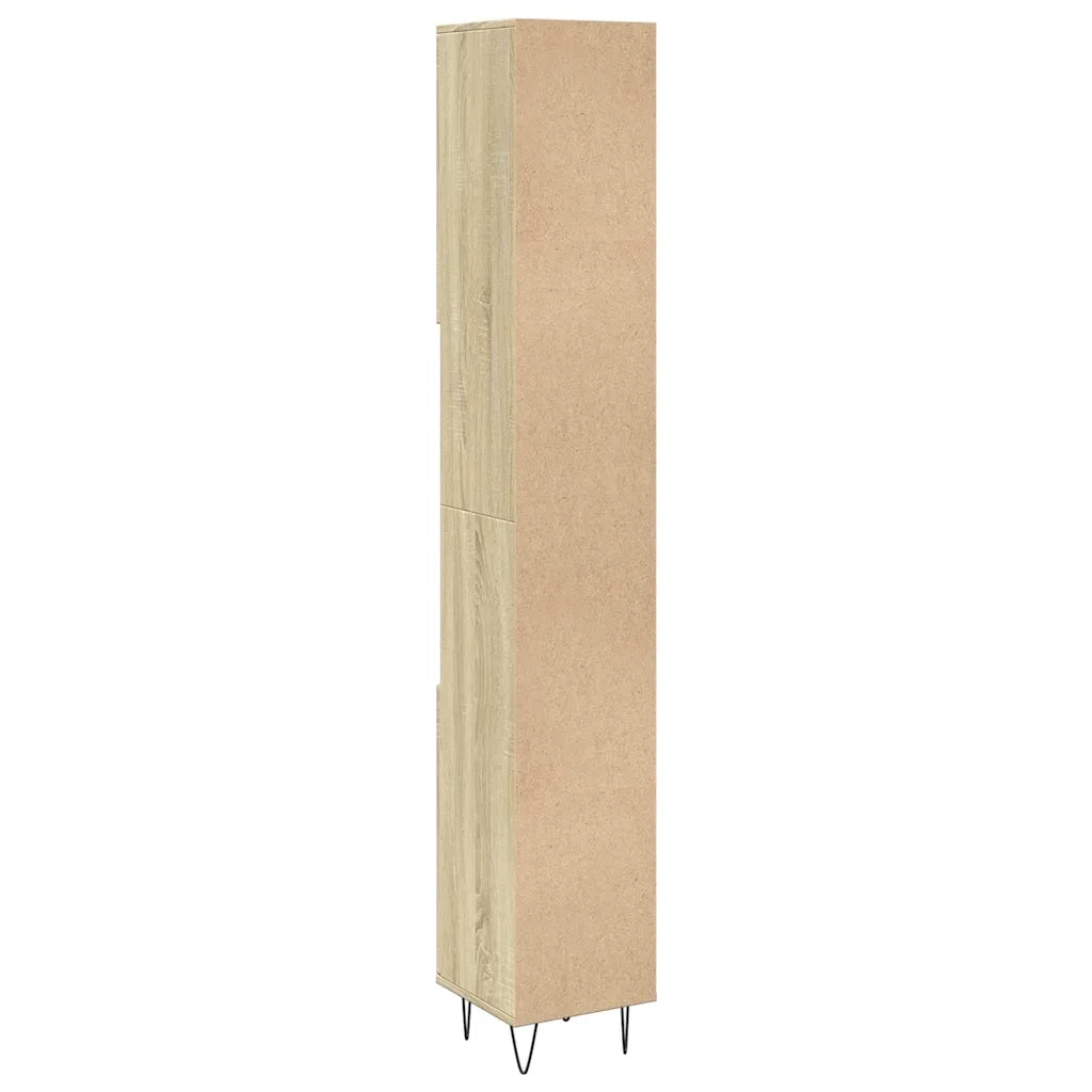 Armadietto da Bagno | Armadio da bagno Rovere Sonoma 30x30x190cm Legno Multistrato