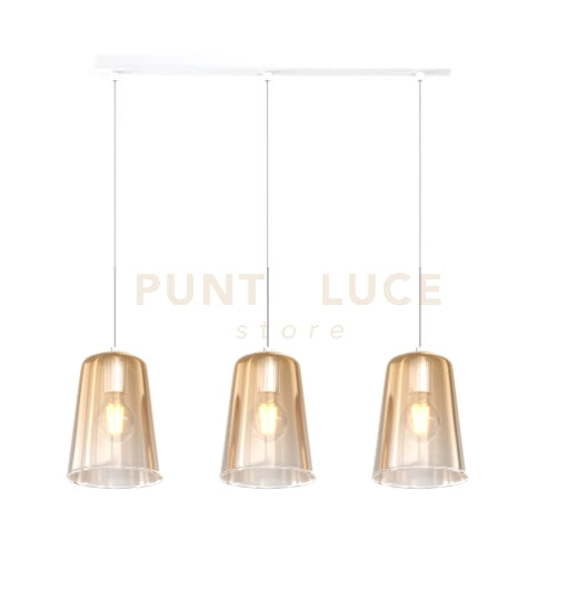SOSPENSIONE BIANCO RETTANGOLARE 3 LUCI AMBRA 1164BI-S3 R-AM