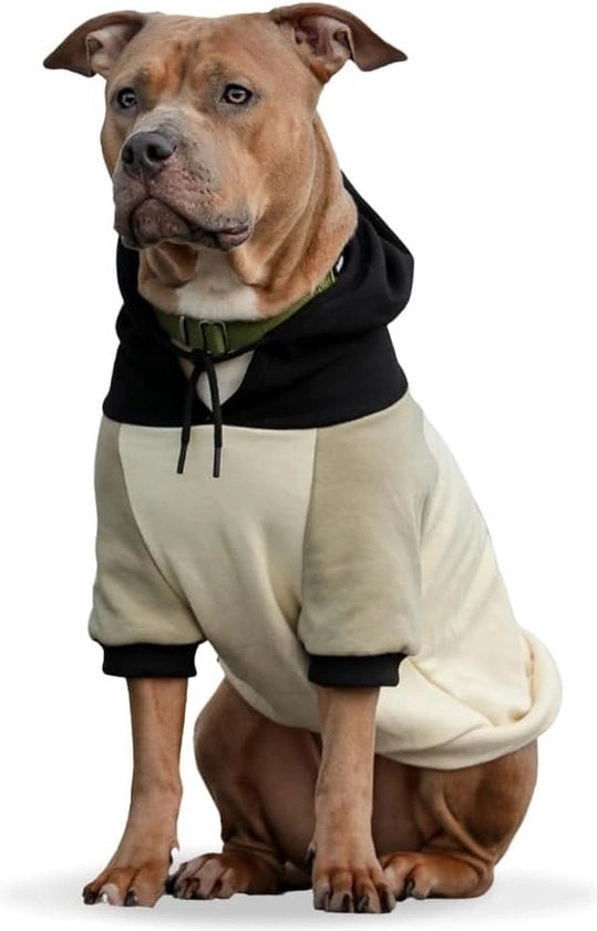 Cappuccio per cani, maglione, pullover - qualità premium, soffice, comodo e adatto per cani grandi, per tutte le razze, cappuccio di lana, maglione a felpa, abbigliamento per animali domestici, ocré, S