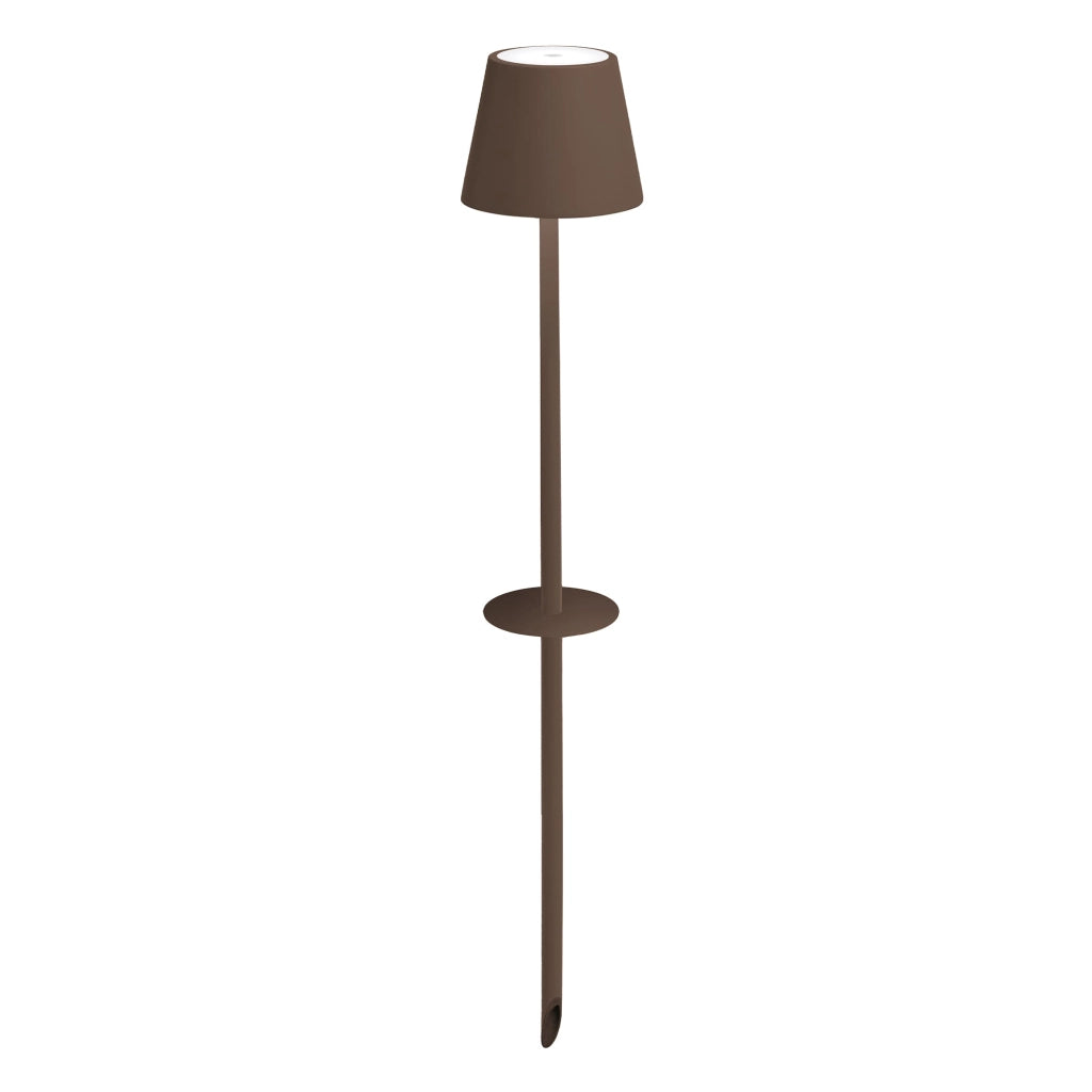 Ai Lati Poldina Lampada LED con picchetto colore Corten, lampada portatile ricaricabile a batteria con controllo touch e dimmerazione regolabile