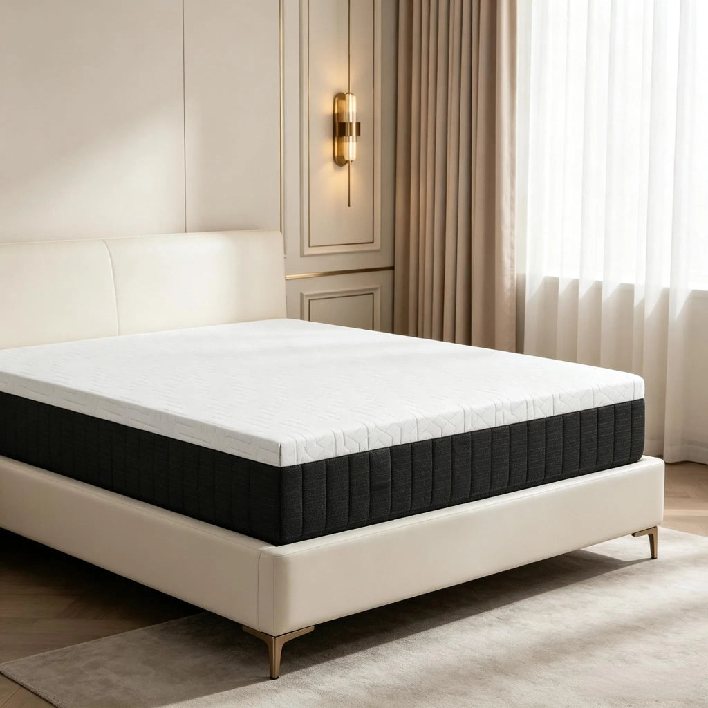 Materasso a Molle Insacchettate 7 Zone e Memory Foam 43D Rigidità Media 140x190x25 cm; Bianco e Grigio